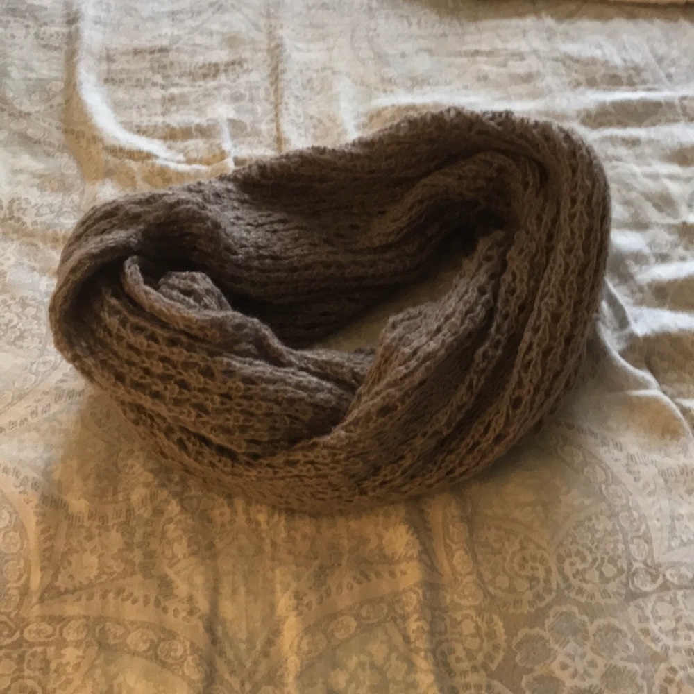 Chocolate Brown Knit Circle Scarf
